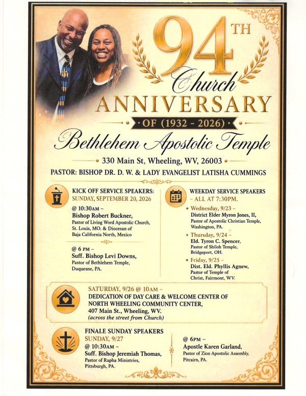 94th Church Anniversary Bethlehem Apostolic Temple
